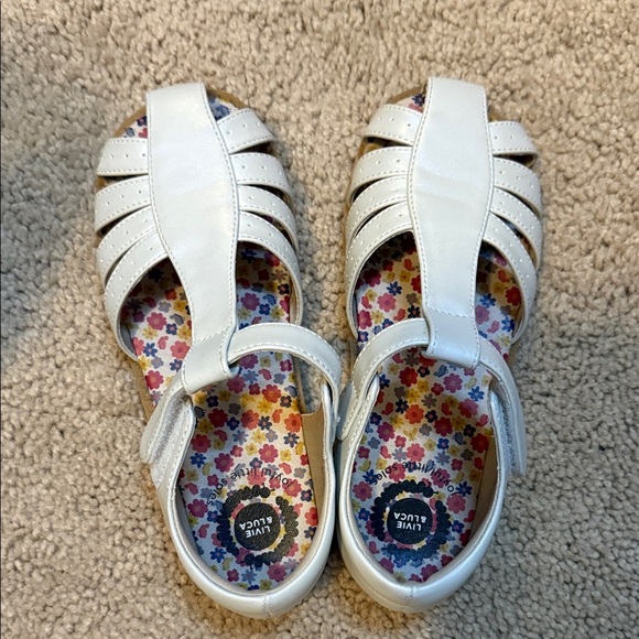 Livie & Luca Paz Pearl White Strappy Kids Sandals Sz 13 - Picture 2 of 4